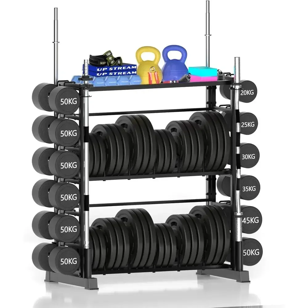 Home Gym Kettlebells - Weight Plate Storage Rack for Home