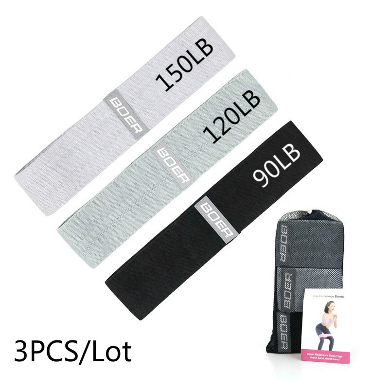 Home Gym Academy - 3PCS Women Men Fabric Resistance Bands