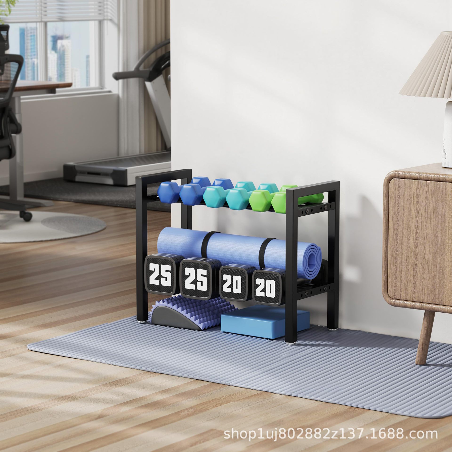 Home Gym Kettlebells - Adjustable Metal Dumbbell Rack, Home Gym