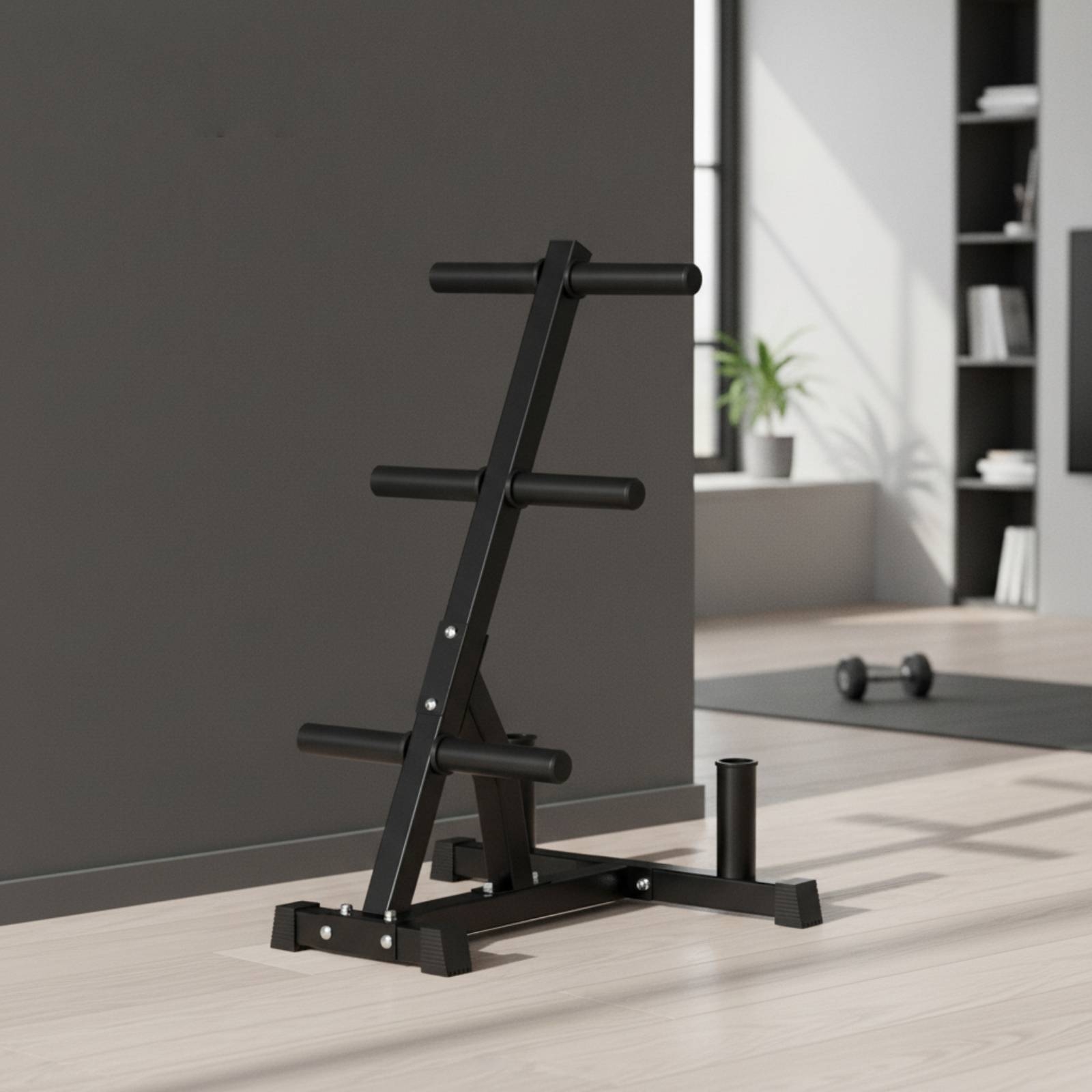 Home Gym Folding Rack - Barbell Plate Rack Space-Saving Weight Plate