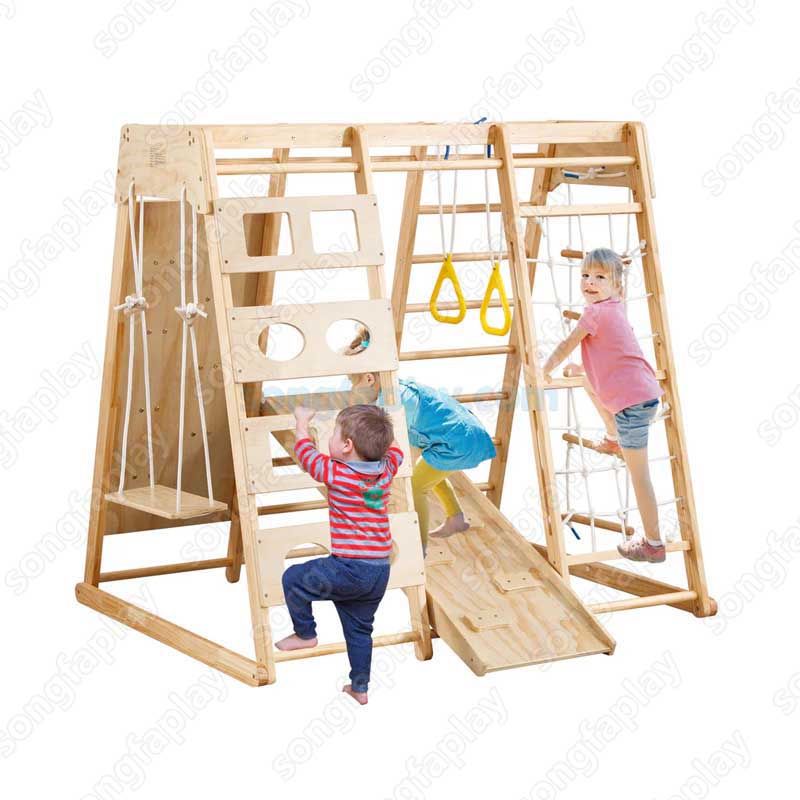 Kids Wooden Climbing Frame, In - огляд і ціна Home Gym For Toddlers