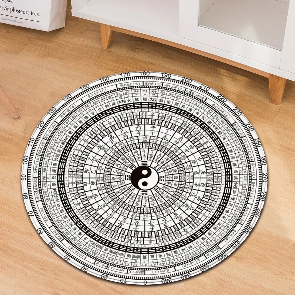 Yin Yang Taiji Round Rug Flowe - огляд і ціна Home Gym On Carpet