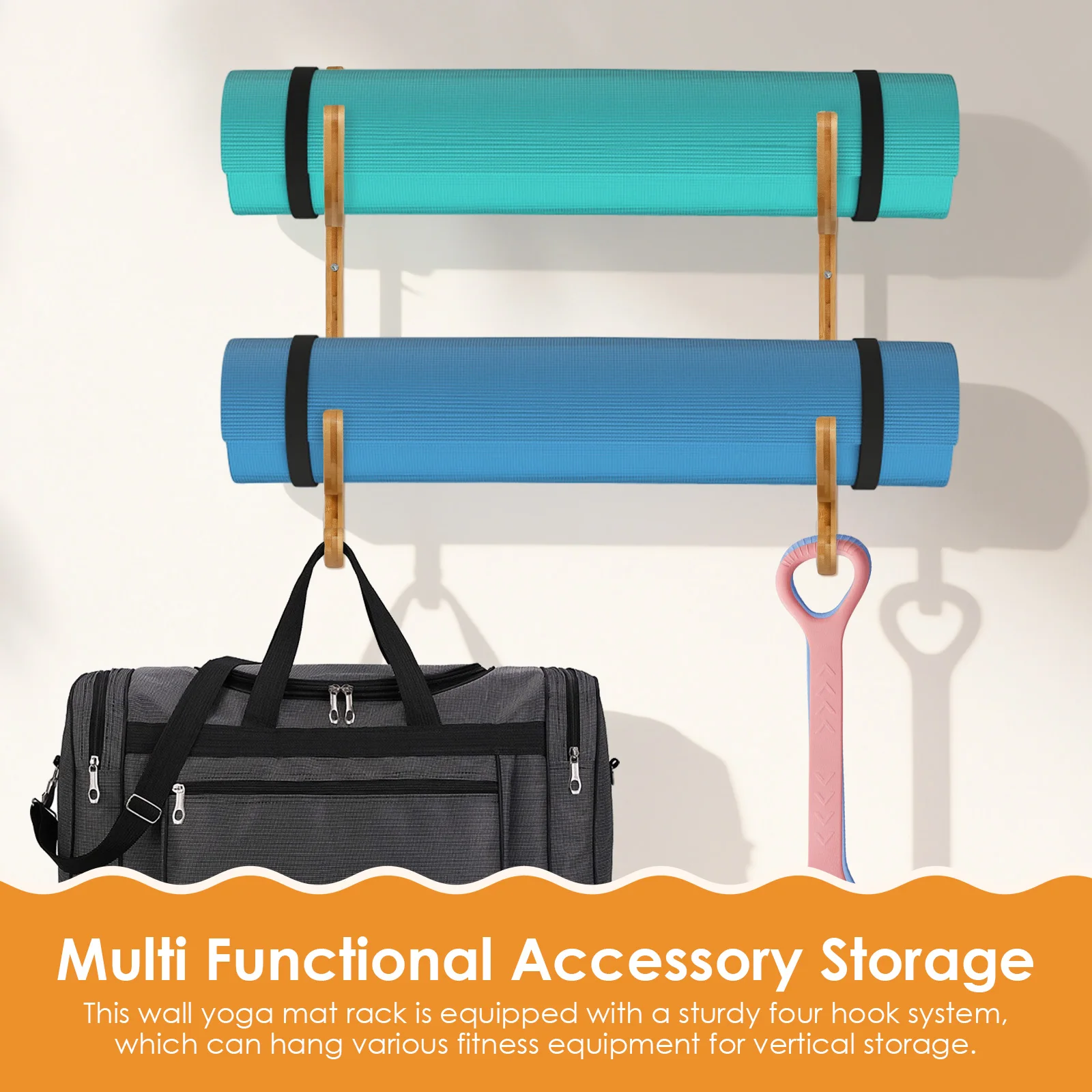 2Pcs Yoga Mat Storage Rack Wal - огляд і ціна Home Gym On Carpet