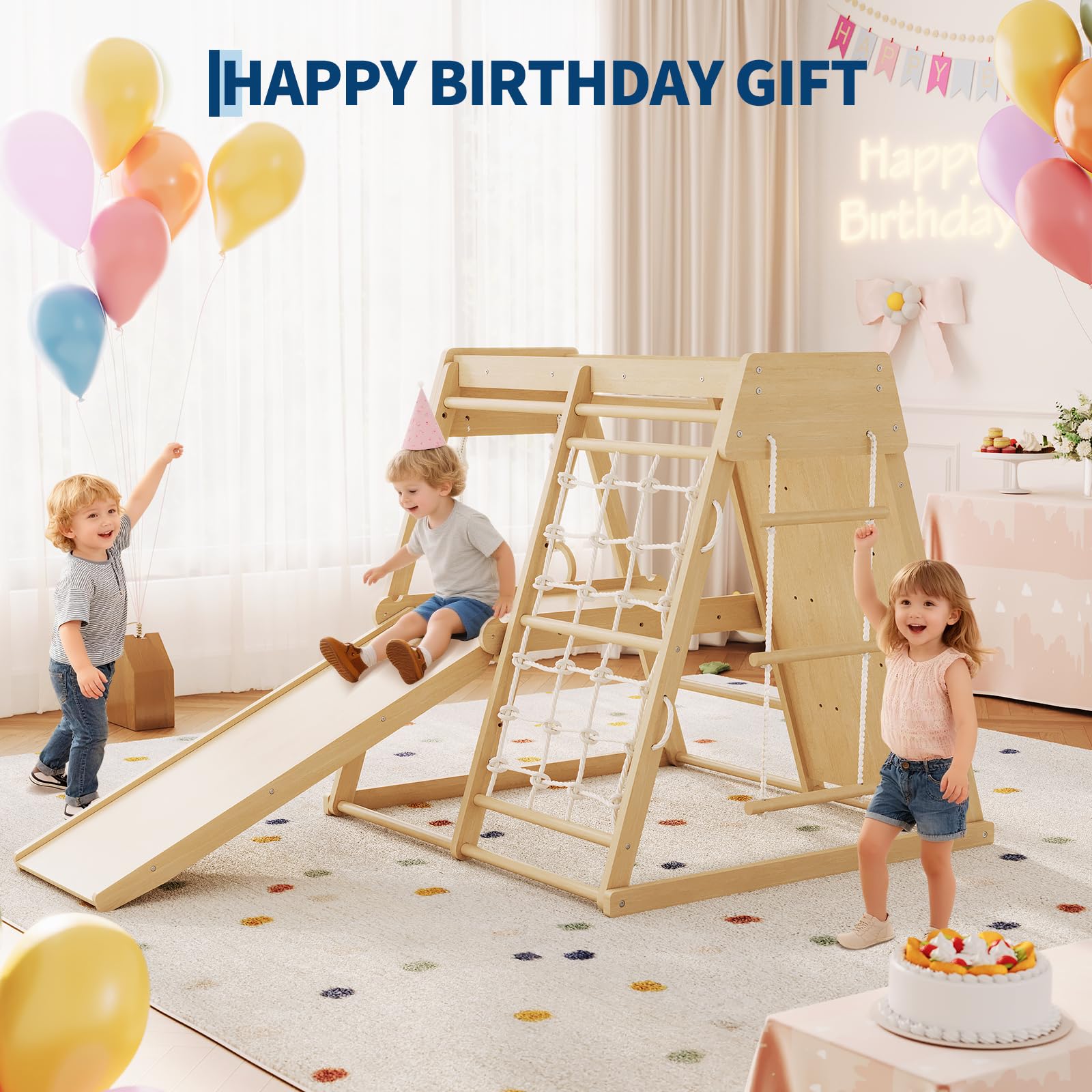 6 In 1 Wooden Indoor Jungle Gy - огляд і ціна Home Gym For Toddlers