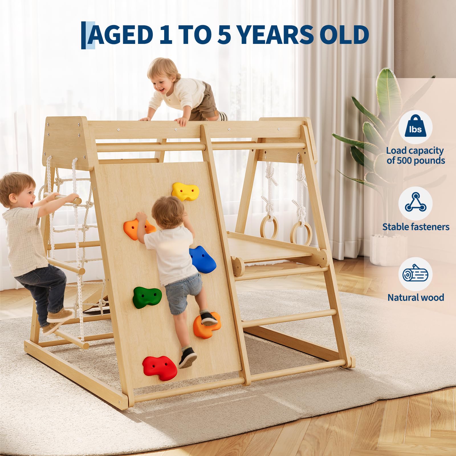 6 In 1 Wooden Indoor Jungle Gy - огляд і ціна Home Gym For Toddlers