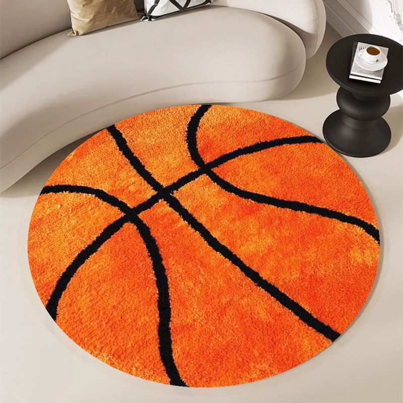 Basketball Pattern Round Rug F - огляд і ціна Home Gym On Carpet