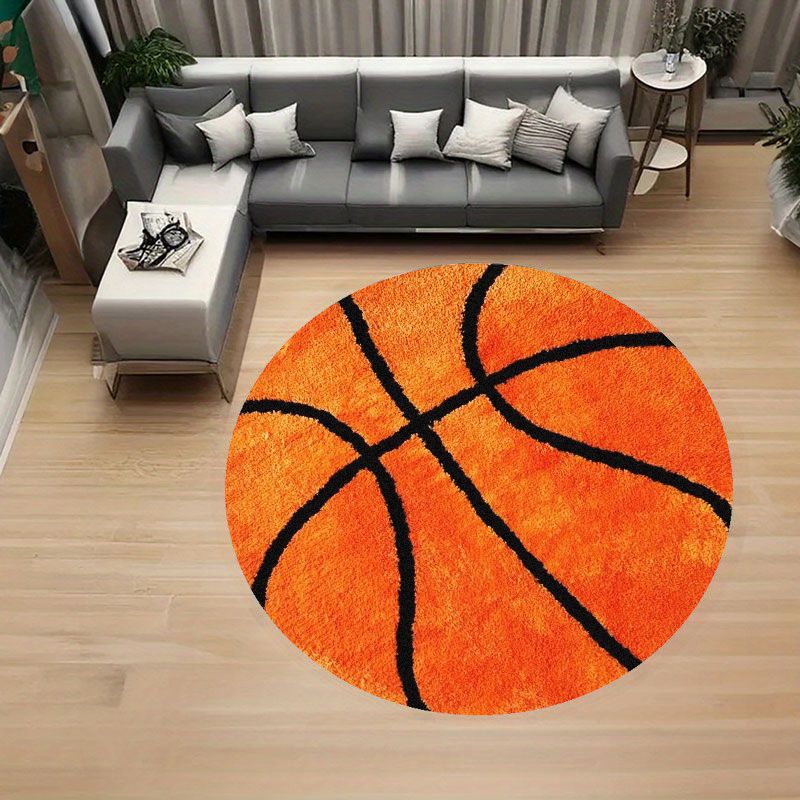 Basketball Pattern Round Rug F - огляд і ціна Home Gym On Carpet